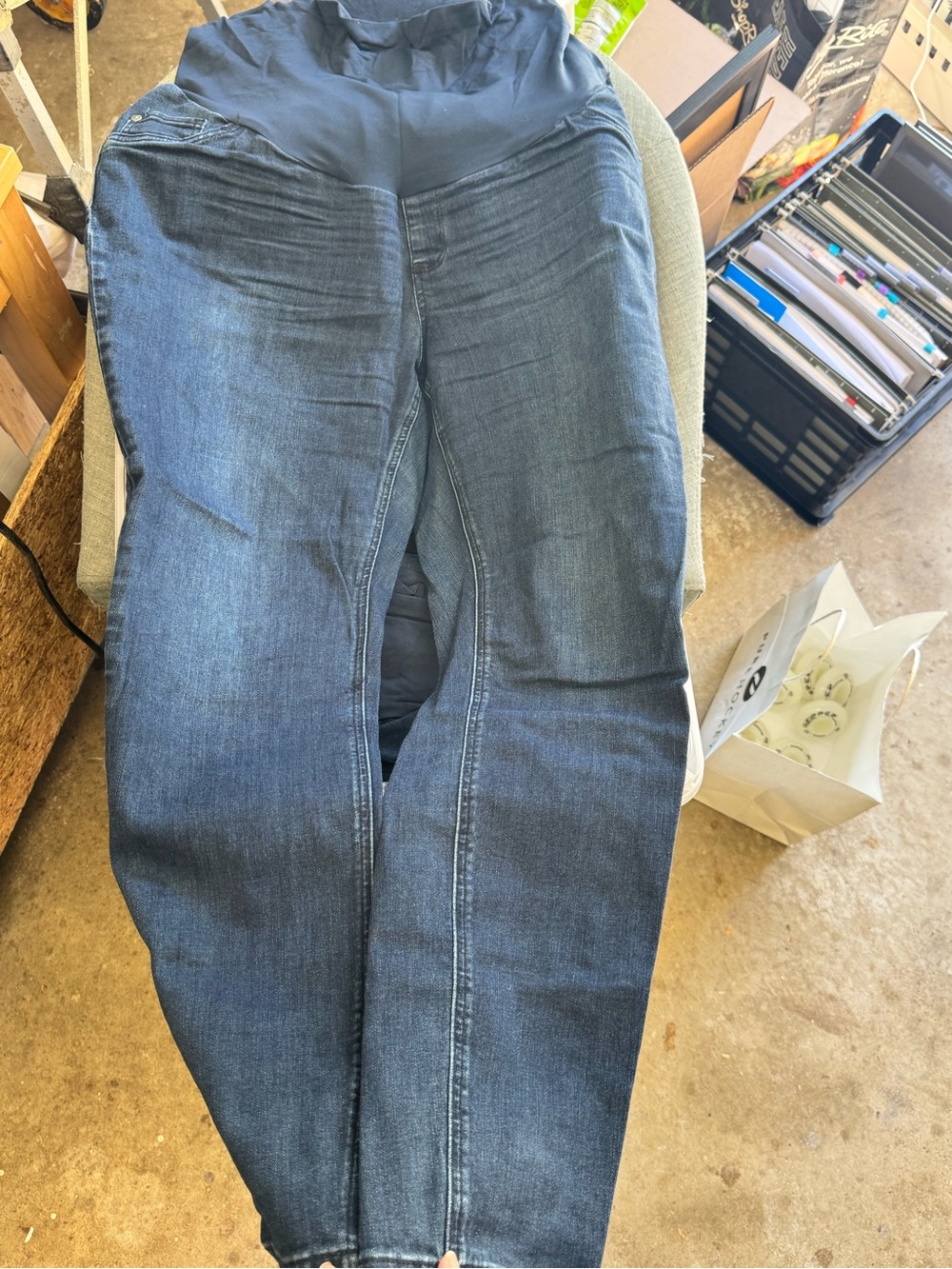 Maternity Dark Wash Indigo Blue Jeans